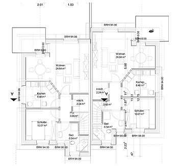 Projekt Mauritiusstr. 30 – Grundriss Obergeschoss